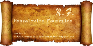 Maszalovits Fausztina névjegykártya
